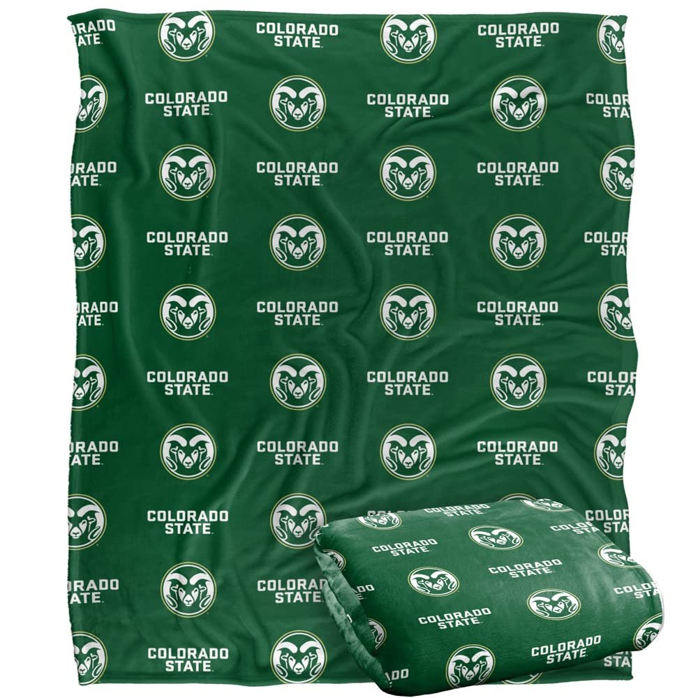 Colorado State University Rams Blanket, 50"x60", Logo Pattern, Silky Touch Super Soft Throw