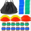 Merz67 Flag Football Set 12 Belts 24 Flags 6 Cones and Drawstring Backpack, Blue Green, One Size fits Most (12FlagSet) view 1