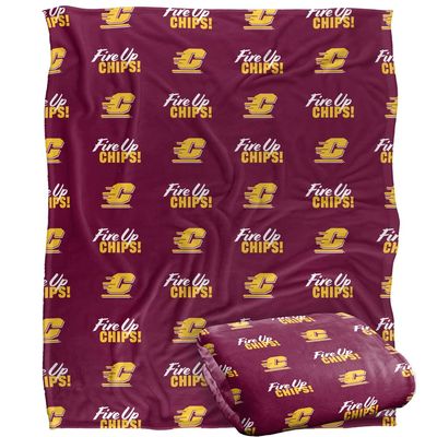 Central Michigan University Chippewas Blanket, 50"x60", Logo Pattern, Silky Touch Super Soft Throw