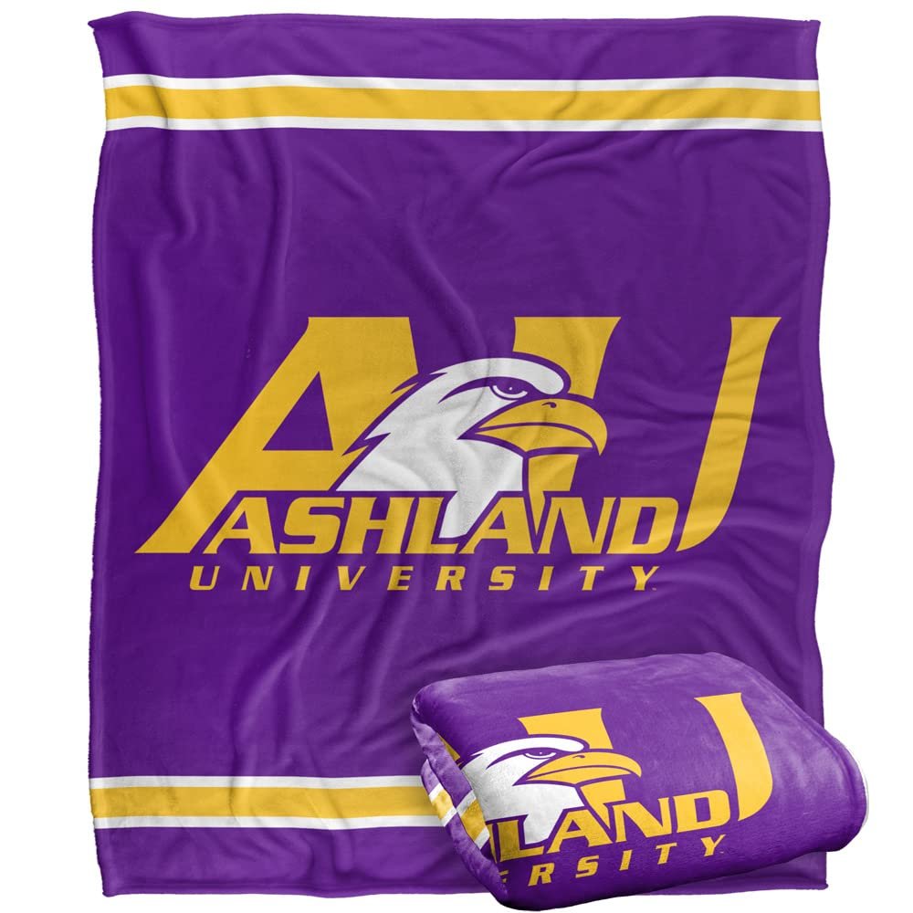 Ashland University Eagles Blanket, 50"x60", Primary Logo Stripes, Silky Touch Super Soft Throw
