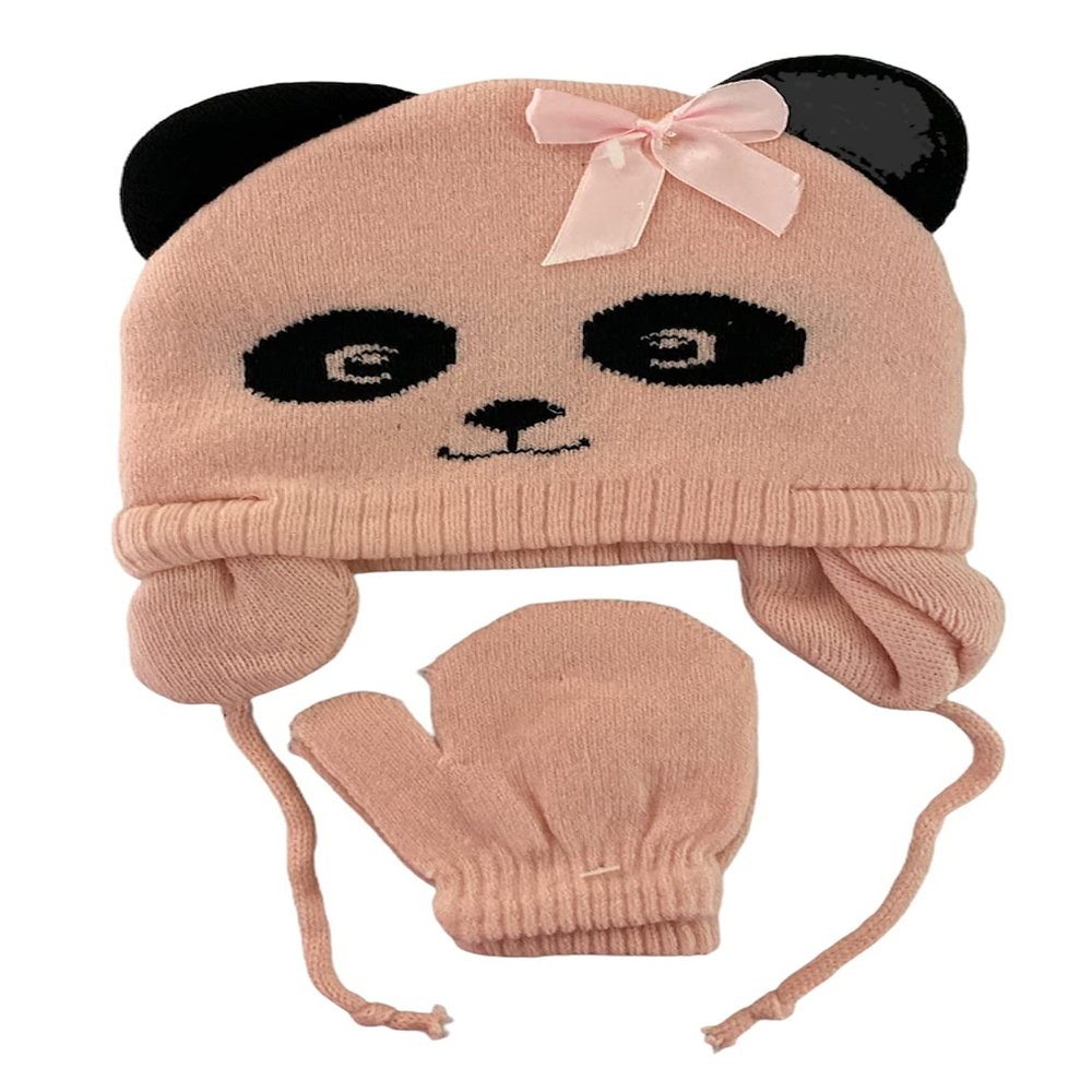 Grace Natural Winter Hat For New Born Light Pink Color Comfortable With Pair Gloves