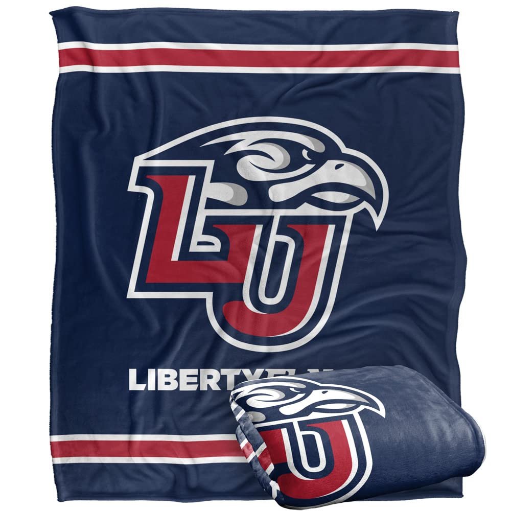 Liberty University Flames Blanket, 50"x60", Primary Logo Stripes, Silky Touch Super Soft Throw