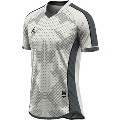 Arcarius Men's Pro Soccer Jersey Moisture Wicking Match or Goalie Uniform (White/Gray, 2XL)