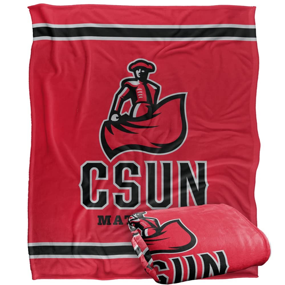 California State Univeristy - Northridge Matadors Blanket, 50"x60", Primary Logo Stripes, Silky Touch Super Soft Throw