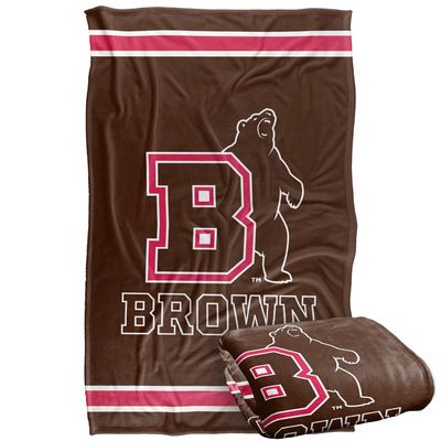 Brown University Bears Blanket, 36"x58", Primary Logo Stripes, Silky Touch Super Soft Throw