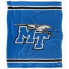 Middle Tennessee State University Blue Raiders Blanket, 50"x60", Primary Logo Stripes, Silky Touch Super Soft Throw view 2