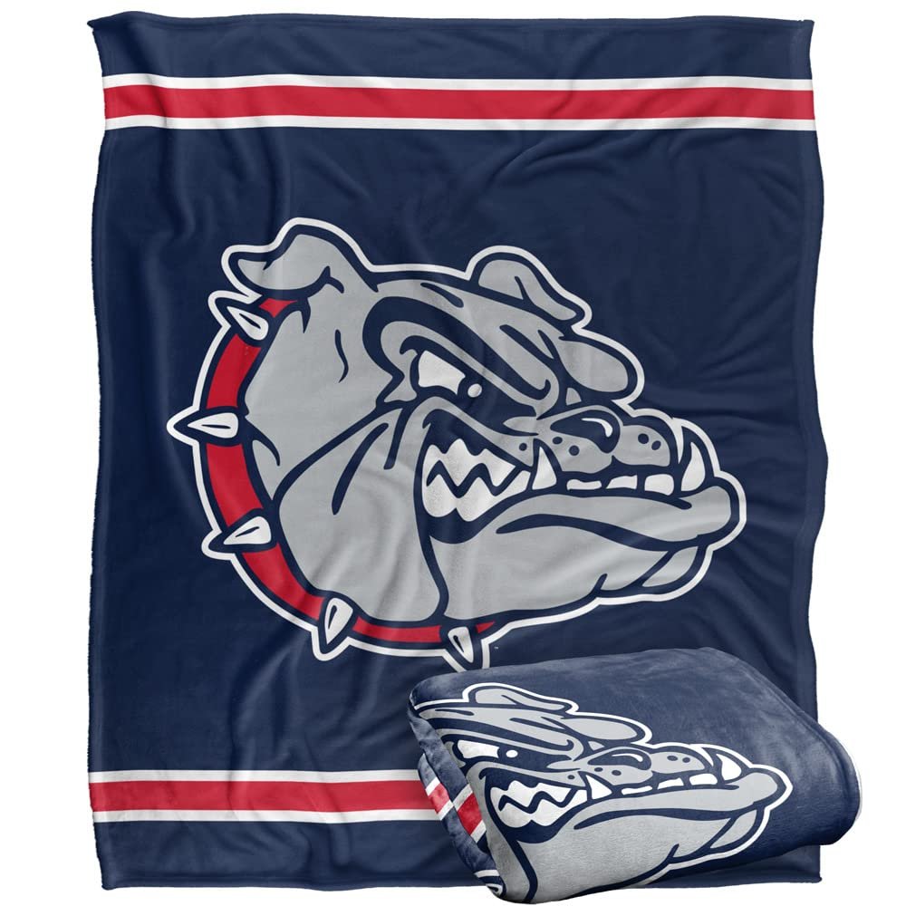 Gonzaga University Bulldogs Blanket, 50"x60", Primary Logo Stripes, Silky Touch Super Soft Throw