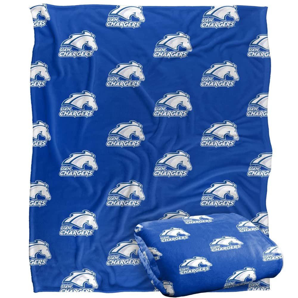 University of Alabama in Huntsville Chargers Blanket, 50"x60", Logo Pattern, Silky Touch Super Soft Throw