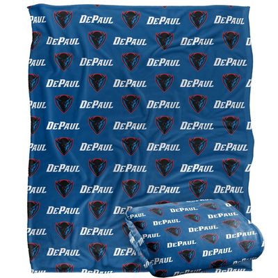 DePaul University Blue Demons Blanket, 50"x60", Logo Pattern, Silky Touch Super Soft Throw