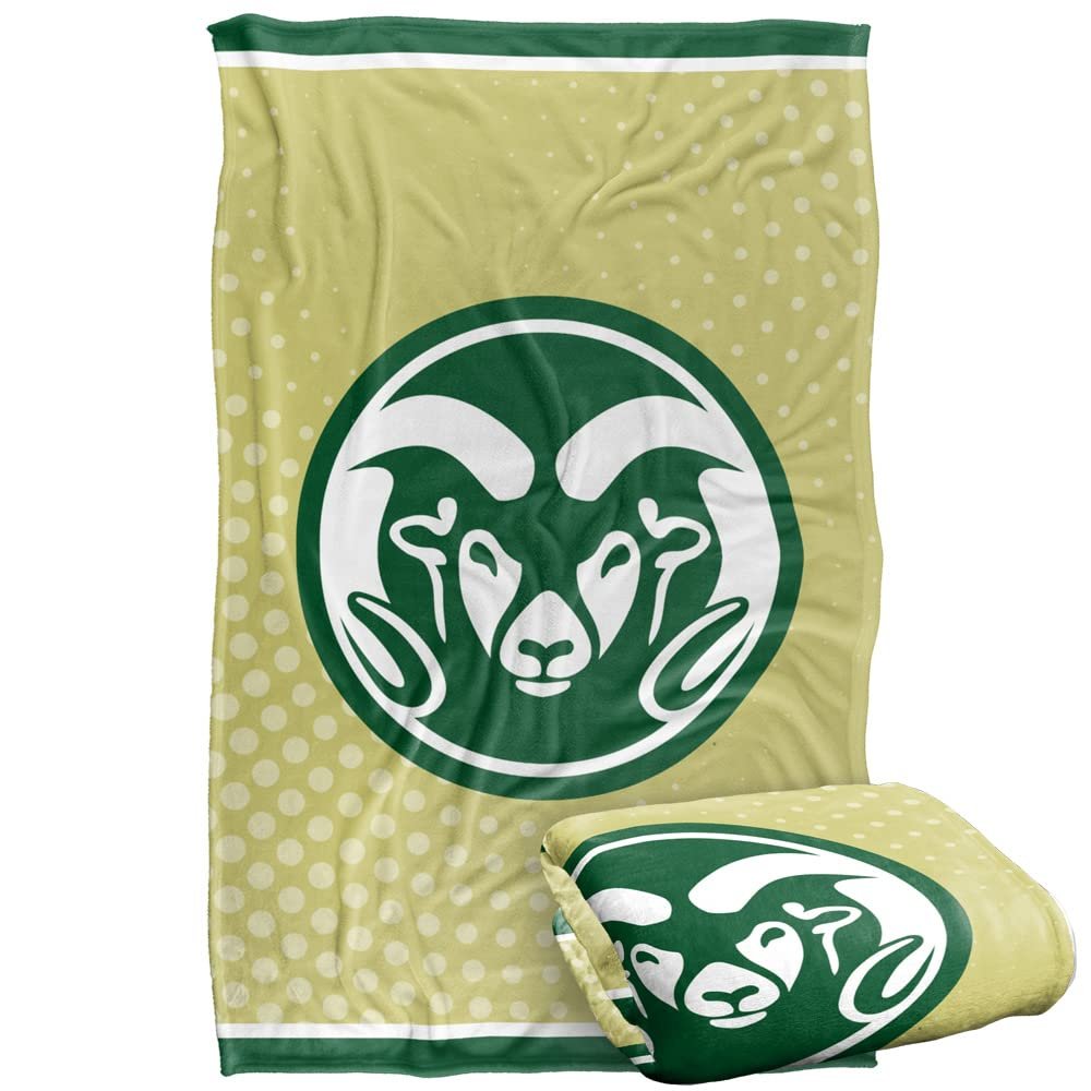 Colorado State University Rams Blanket, 36"x58", Logo Dots, Silky Touch Super Soft Throw
