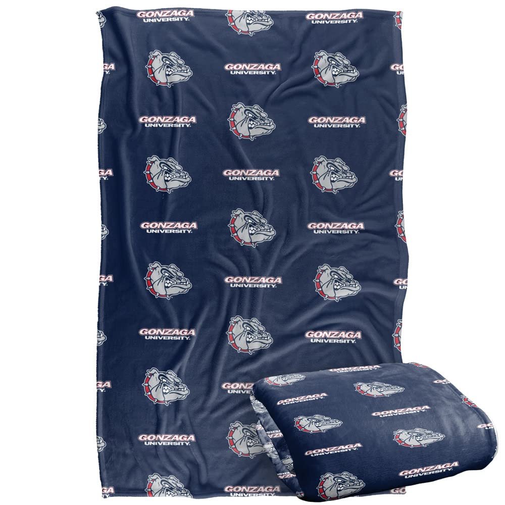 Gonzaga University Bulldogs Blanket, 36"x58", Logo Pattern, Silky Touch Super Soft Throw