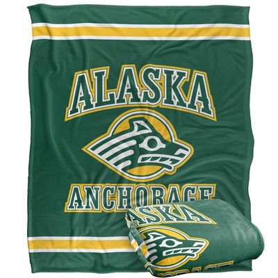 University of Alaska Anchorage Seawolves Blanket, 50"x60", Primary Logo Stripes, Silky Touch Super Soft Throw