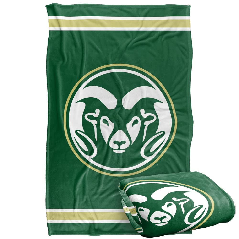 Colorado State University Rams Blanket, 36"x58", Primary Logo Stripes, Silky Touch Super Soft Throw