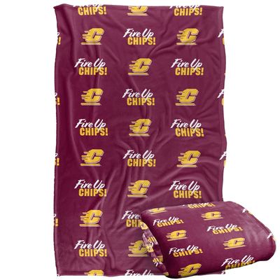 Central Michigan University Chippewas Blanket, 36"x58", Logo Pattern, Silky Touch Super Soft Throw