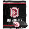 Bradley University Braves Blanket, 50"x60", Primary Logo Stripes, Silky Touch Super Soft Throw view 1