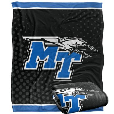 Middle Tennessee State University Blue Raiders Blanket, 50"x60", Logo Dots, Silky Touch Super Soft Throw