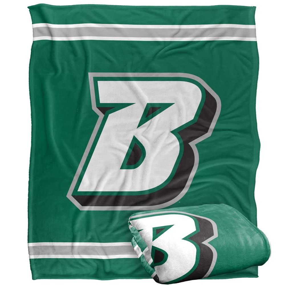 Binghamton University Bearcats Blanket, 50"x60", Primary Logo Stripes, Silky Touch Super Soft Throw