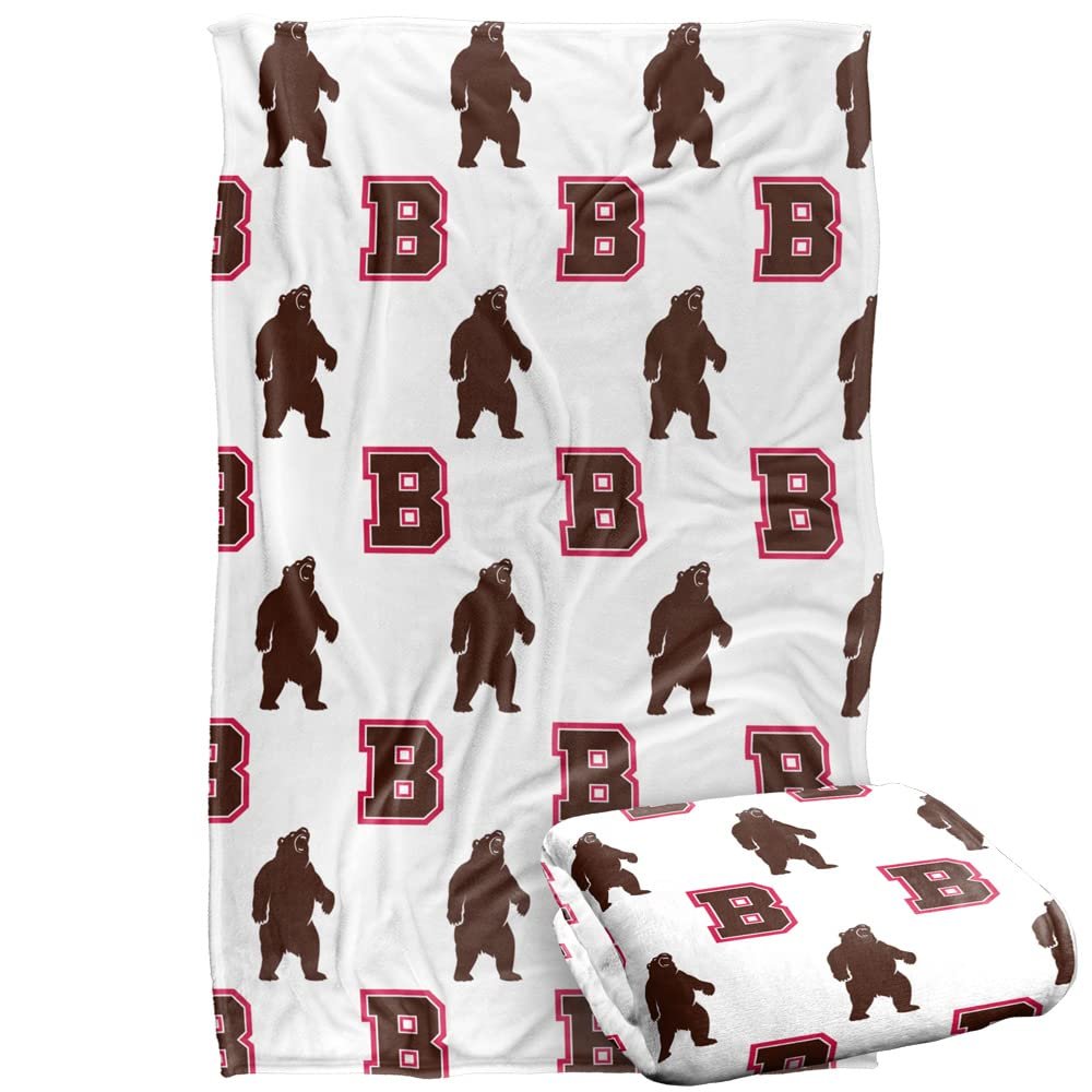 Brown University Bears Blanket, 36"x58", Logo Pattern, Silky Touch Super Soft Throw