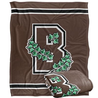 Brown University Bears Blanket, 50"x60", Primary Logo Stripes, Silky Touch Super Soft Throw