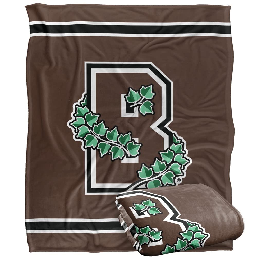 Brown University Bears Blanket, 50"x60", Primary Logo Stripes, Silky Touch Super Soft Throw