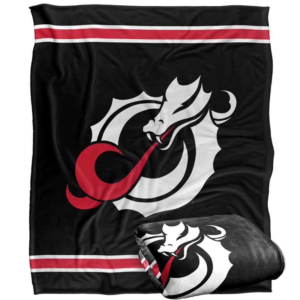 Minnesota State University - Moorhead Dragons Blanket, 50"x60", Primary Logo Stripes, Silky Touch Super Soft Throw