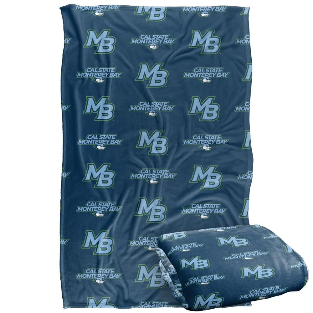Cal State Monterey Bay Otters Blanket, 36"x58", Logo Pattern, Silky Touch Super Soft Throw