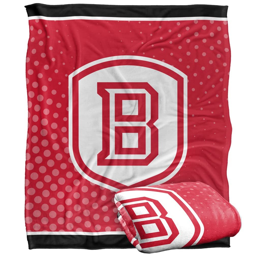 Bradley University Braves Blanket, 50"x60", Logo Dots, Silky Touch Super Soft Throw