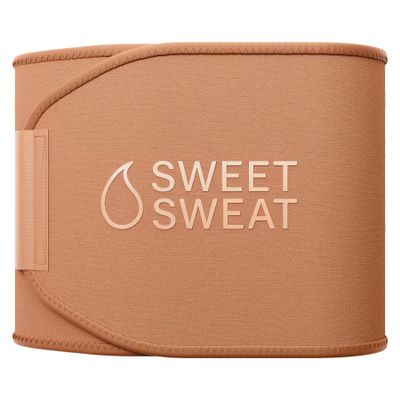 Sports Research Sweet Sweat Toned Waist Trimmer for Women and Men | Premium Waist Trainer Belt to 'Tone' your Stomach Area (Sand, Small)
