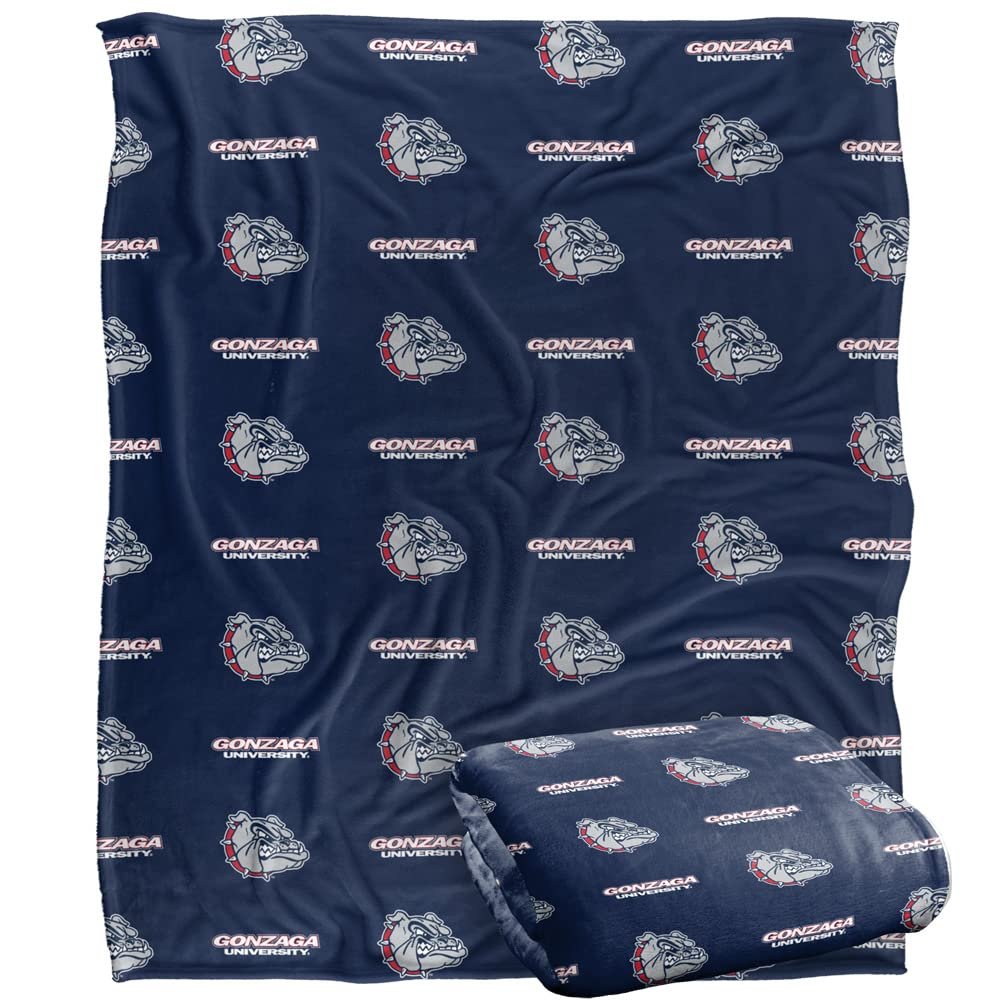 Gonzaga University Bulldogs Blanket, 50"x60", Logo Pattern, Silky Touch Super Soft Throw