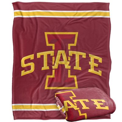 Iowa State University Cyclones Blanket, 50"x60", Primary Logo Stripes, Silky Touch Super Soft Throw