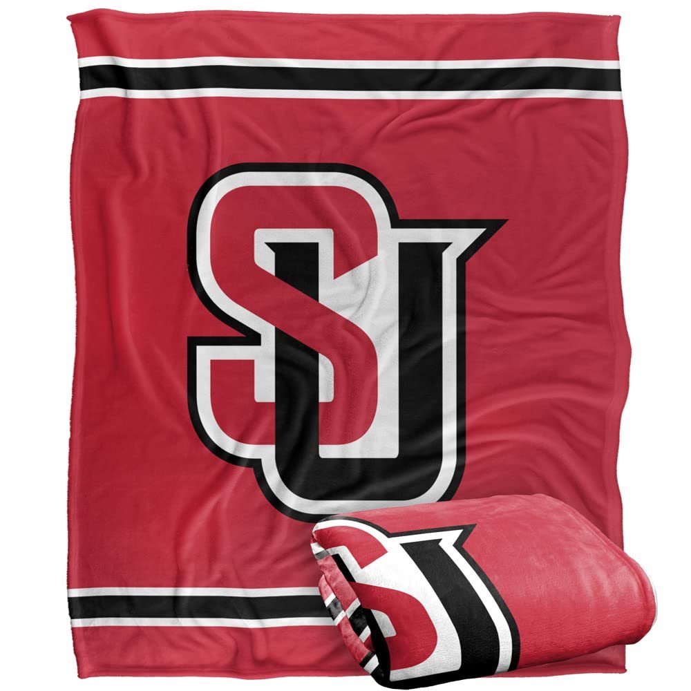Seattle University Redhawks Blanket, 50"x60", Primary Logo Stripes, Silky Touch Super Soft Throw