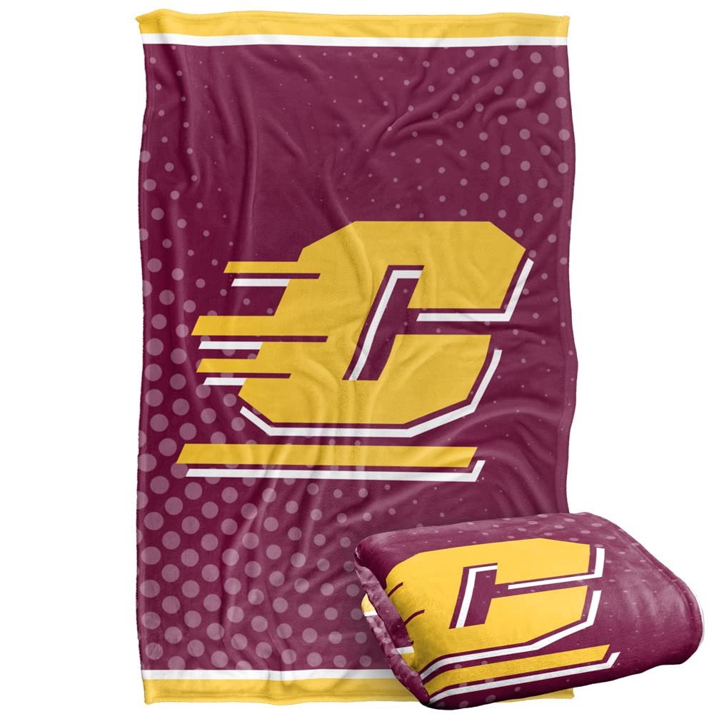 Central Michigan University Chippewas Blanket, 36"x58", Logo Dots, Silky Touch Super Soft Throw