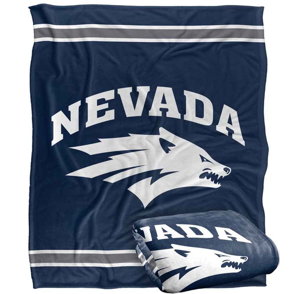 University of Nevada Wolf Pack Blanket, 50"x60", Primary Logo Stripes, Silky Touch Super Soft Throw