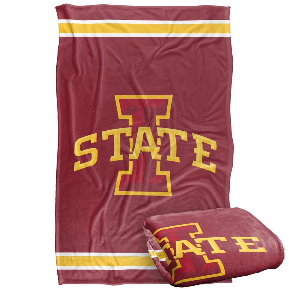 Iowa State University Cyclones Blanket, 36"x58", Primary Logo Stripes, Silky Touch Super Soft Throw