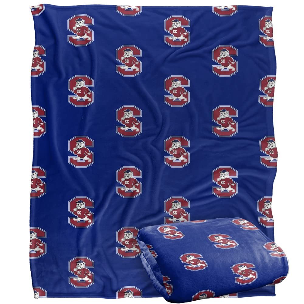 South Carolina State University Bulldogs Blanket, 50"x60", Logo Pattern, Silky Touch Super Soft Throw