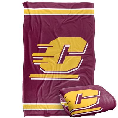 Central Michigan University Chippewas Blanket, 36"x58", Primary Logo Stripes, Silky Touch Super Soft Throw