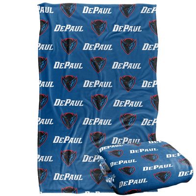 DePaul University Blue Demons Blanket, 36"x58", Logo Pattern, Silky Touch Super Soft Throw