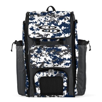 Boombah Catchers Superpack Bat Bag Digital Camo Dark Charcoal/Navy - 23-1/2" x 13-1/2" x 9-1/2" - Multiple Colors - Holds 4 Bats - Backpack Version (no Wheels)