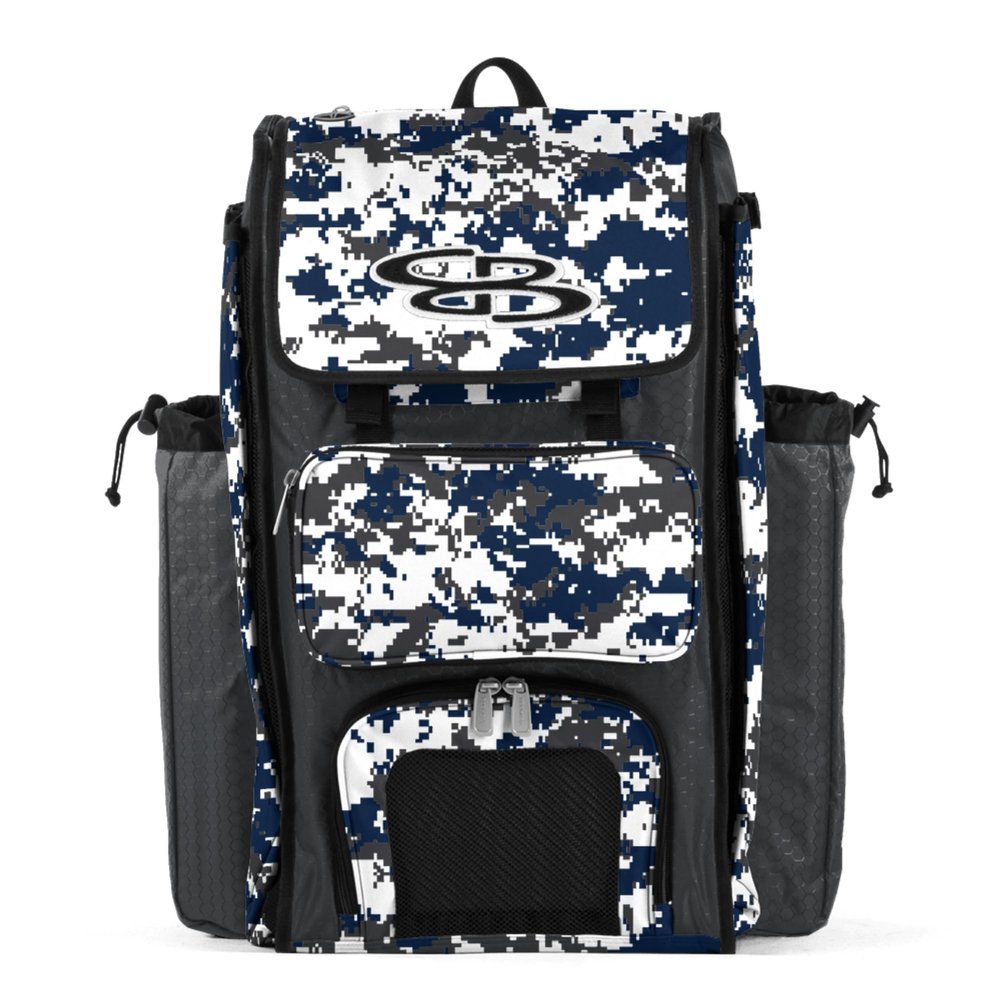 Boombah Catchers Superpack Bat Bag Digital Camo Dark Charcoal/Navy - 23-1/2" x 13-1/2" x 9-1/2" - Multiple Colors - Holds 4 Bats - Backpack Version (no Wheels)