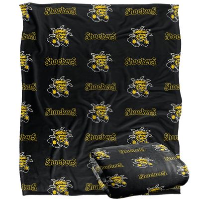 Wichita State Shockers Blanket, 50"x60", Logo Pattern, Silky Touch Super Soft Throw