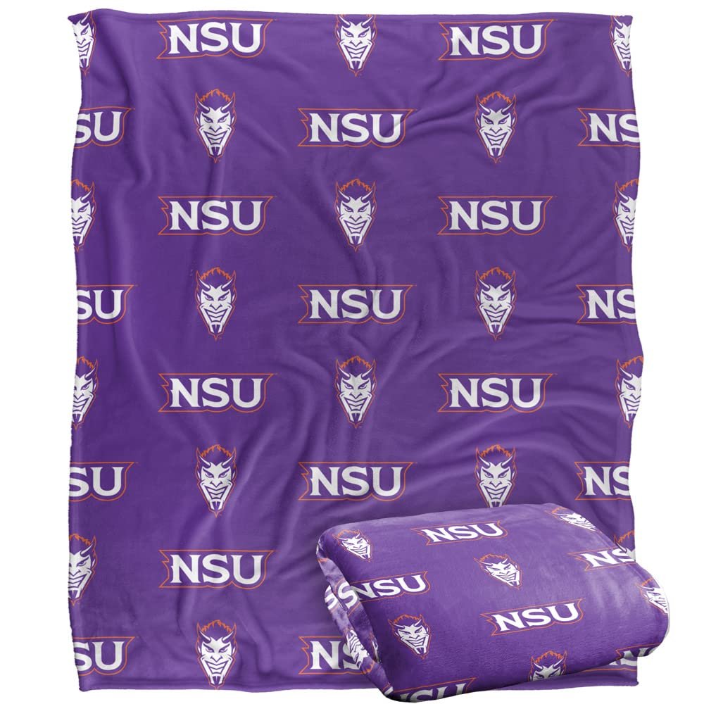 Northwestern State University Demons Blanket, 50"x60", Logo Pattern, Silky Touch Super Soft Throw