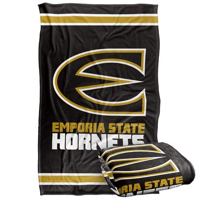 Emporia State University Hornets Blanket, 36"x58", Primary Logo Stripes, Silky Touch Super Soft Throw