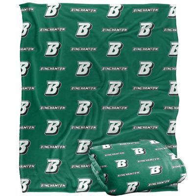 Binghamton University Bearcats Blanket, 50"x60", Logo Pattern, Silky Touch Super Soft Throw
