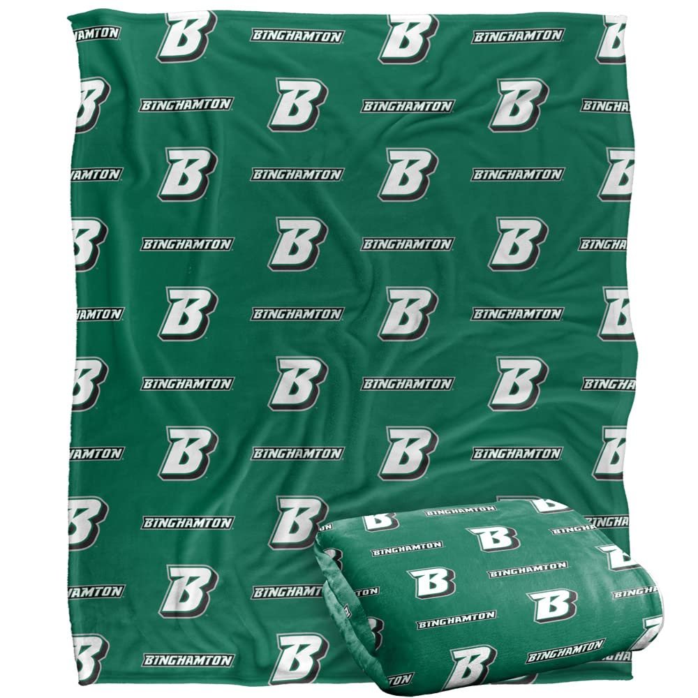 Binghamton University Bearcats Blanket, 50"x60", Logo Pattern, Silky Touch Super Soft Throw