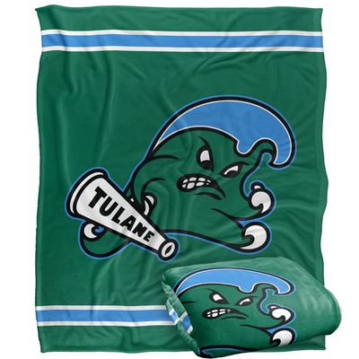 Tulane University Green Wave Blanket, 50"x60", Primary Logo Stripes, Silky Touch Super Soft Throw