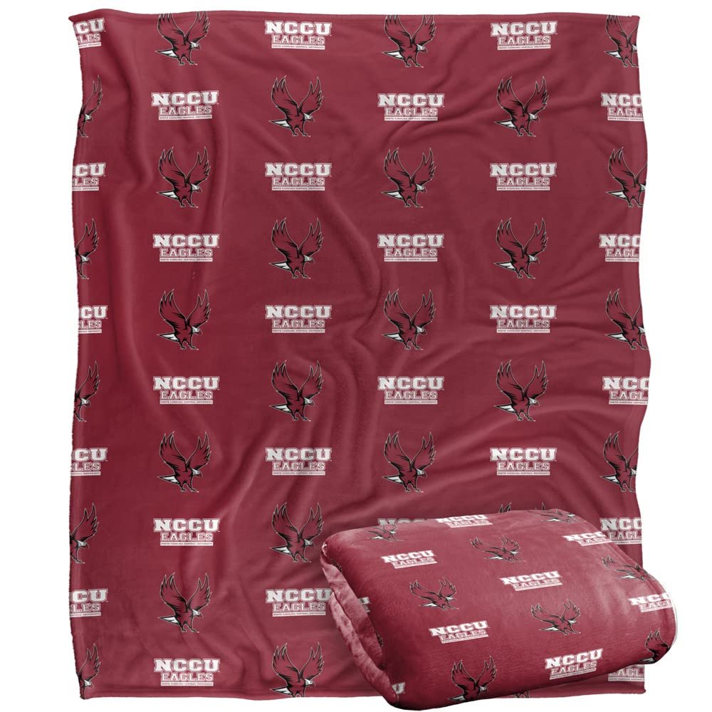 North Carolina Central University Eagles Blanket, 50"x60", Logo Pattern, Silky Touch Super Soft Throw