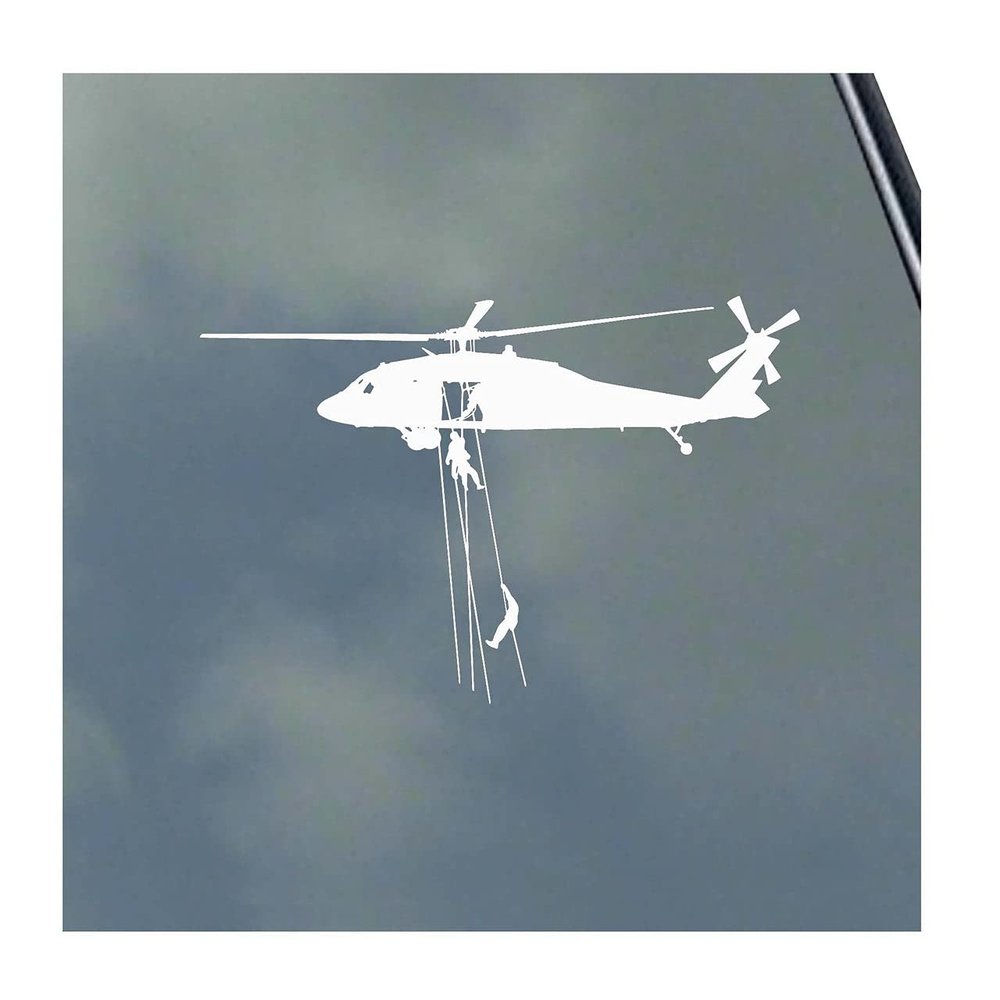 UH-60 Black Hawk Pilot with Hoist Vinyl Sticker Decal Army Veteran Afghanistan Iraq War