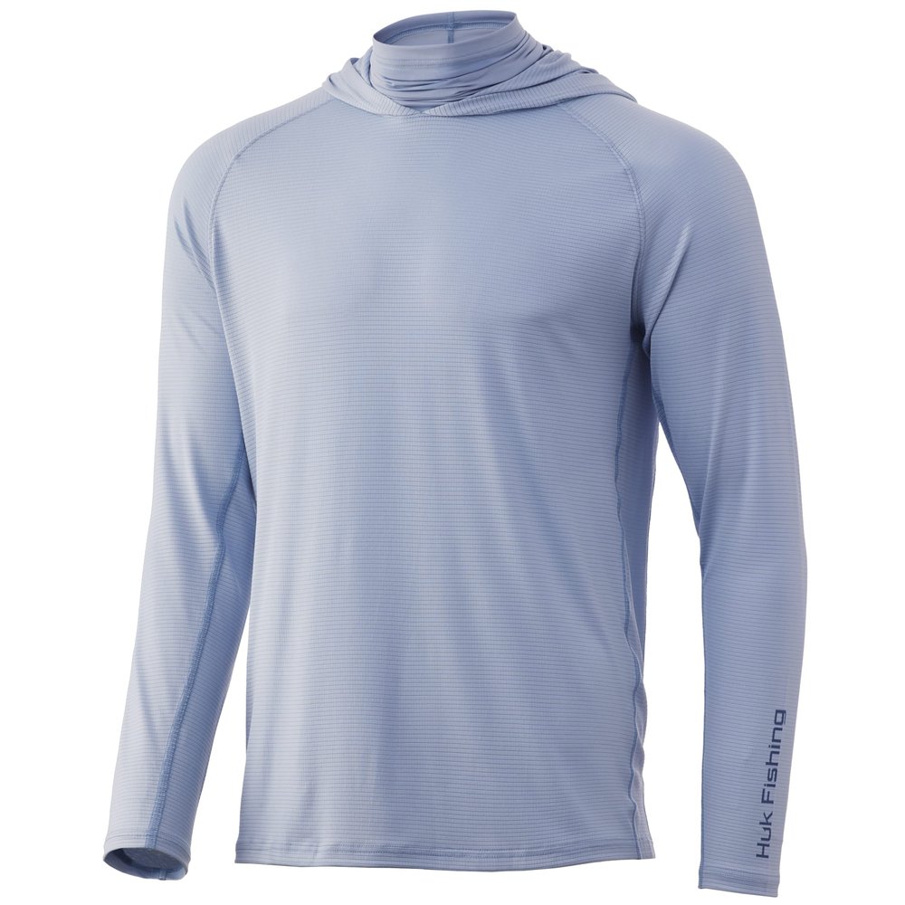 HUK Men's Standard A1A Hoodie | Quick-Dry Performance Sweatshirt +30 UPF, Blue Fog, 3X-Large