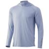 HUK Men's Standard A1A Hoodie | Quick-Dry Performance Sweatshirt +30 UPF, Blue Fog, 3X-Large view 1