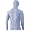 HUK Men's Standard A1A Hoodie | Quick-Dry Performance Sweatshirt +30 UPF, Blue Fog, 3X-Large view 3